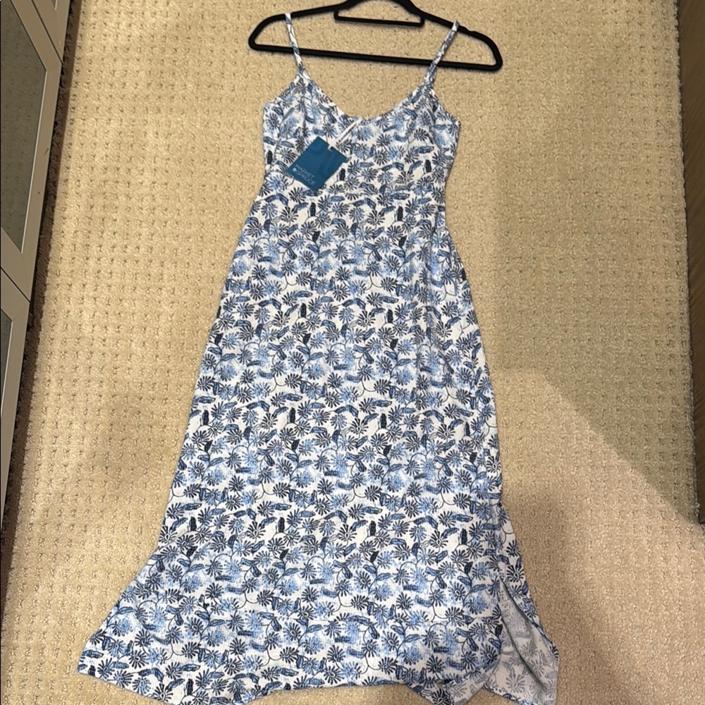 Blue and White Floral Maxi Dress